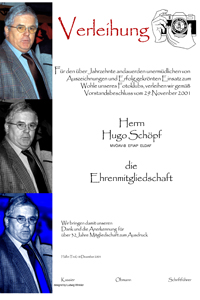 Ehrung Hugo Schöpf